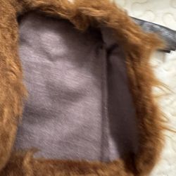 1974? Sears Exclusive Barbie Dark Brown Coat With Fake Fur Hat As Pictures 