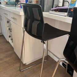 Two Black Bar Stool 