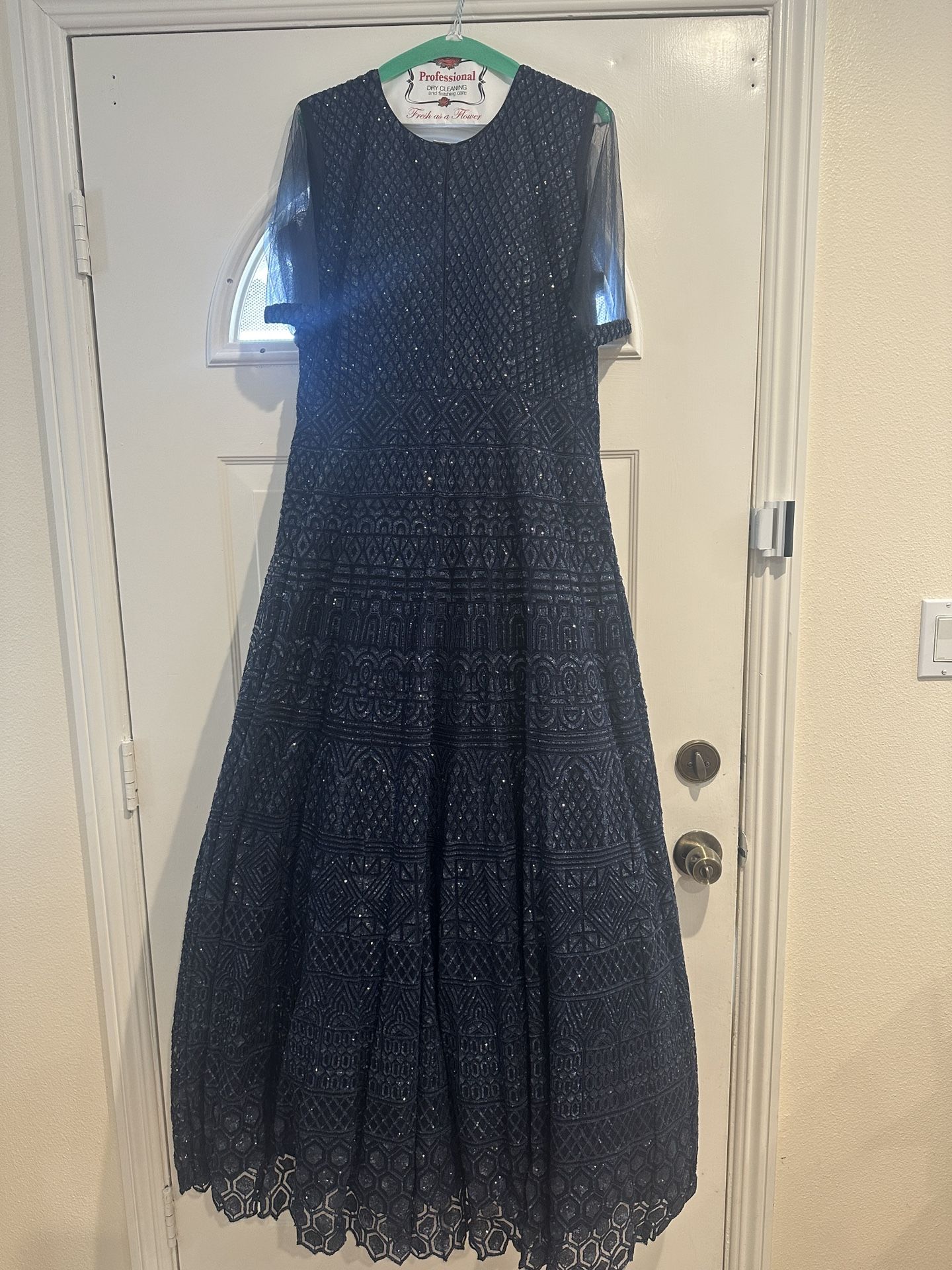 Dark Navy fully beaded Gown