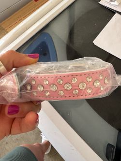 Pink Rhinestone Dog Collar – Size Large (New)