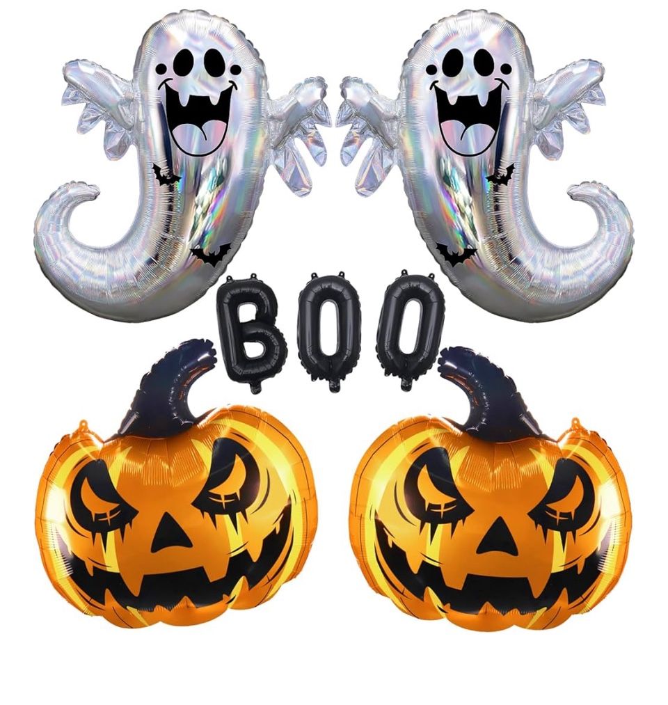 37”pumpkin /35” Ghost Helium Included . Delivery Available. More Balloons Instock