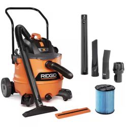 16 Gal. 6.5 Peak HP NXT Shop Vacuum Wet Dry Vac with Cart, Fine Dust Filter, Hose and Accessory Attachments HD1800