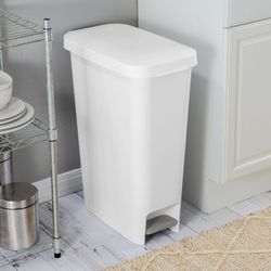 NEW!! "STERILITE" Slim-Style (24.5" H x 10.5" W x 19" D) WHITE Waste Bin - firm price