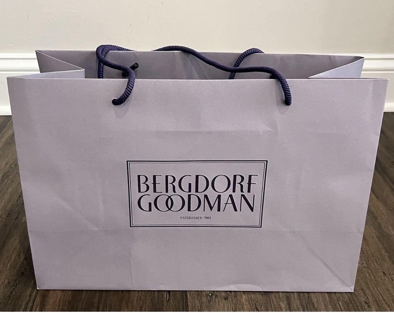 Bergdorf Goodman Authentic Medium Paper Gift/Shopping EMPTY Bag Purple