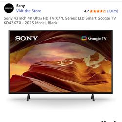 Sony 43 Inch 4K Ultra HD TV X77L Series: LED Smart Google TV KD43X77L- 2023 Model, Black