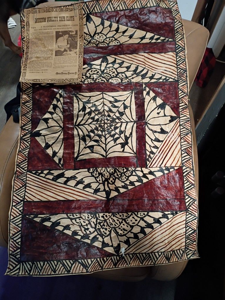 Original Polynesian Ceremonial Tapa Cloth