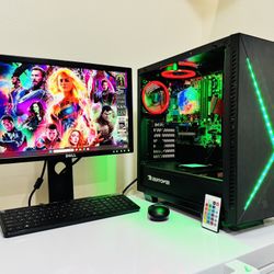 DELL Starter Gaming PC 4 Core I5 @ 3,1 GHz. GPU RADEON PRO WX 4100 4G. 128G SSD/2T HDD, 12G RAM. WIFI. 10 USB. 460W PSU. 20” Monit/Keyb,Mouse. Win11P