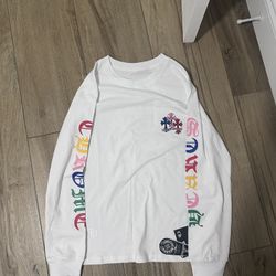 chrome hearts white and rainbow long sleeve 