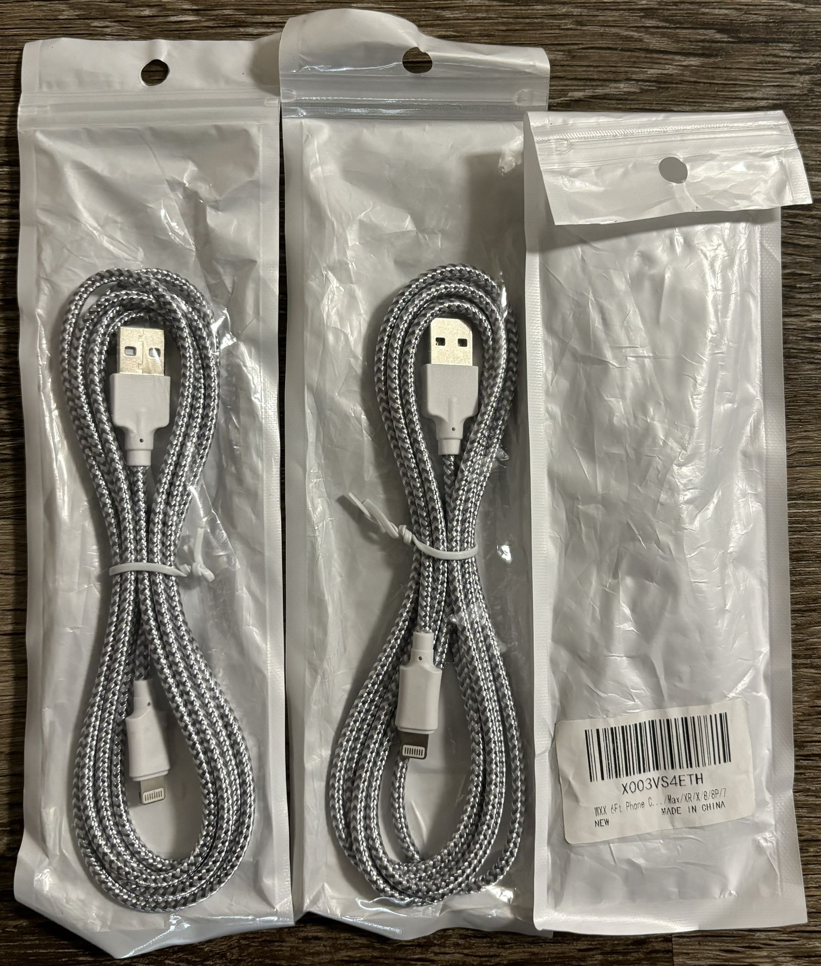 Phone Charger Cable, Lightning Cable 3 Pack (6 FT) Nylon Braided iPhone Charger Cord for iPhone 13/12/11Pro Max/11Pro/11/XS/Max/XR/X/8/8P/7