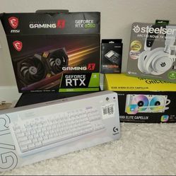 White Gaming PC Setup