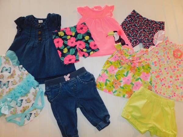 Baby Girls Clothes Lot Size 0-3 Month Summer Shirt Short Pant Dress Bodysuit