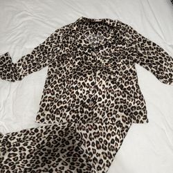 Satin Leopard Pajama Set 