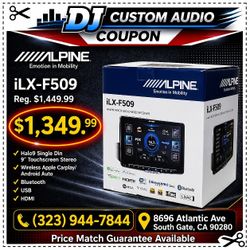 Alpine ILX Series ILX-F509 9" Single Din Touchscreen Stereo Wireless Apple Carplay Android Auto Bluetooth USB HDMI 🚨 Payment Options Available 🚨