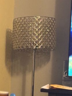 Sparkly silver floor lamp