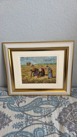 Framed Painting of Field Workers