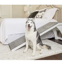 PetSafe CozyUp Bed Ramp - Durable Wooden Frame Supports up to 120 lb - Furniture Grade Wood Pet Ramp