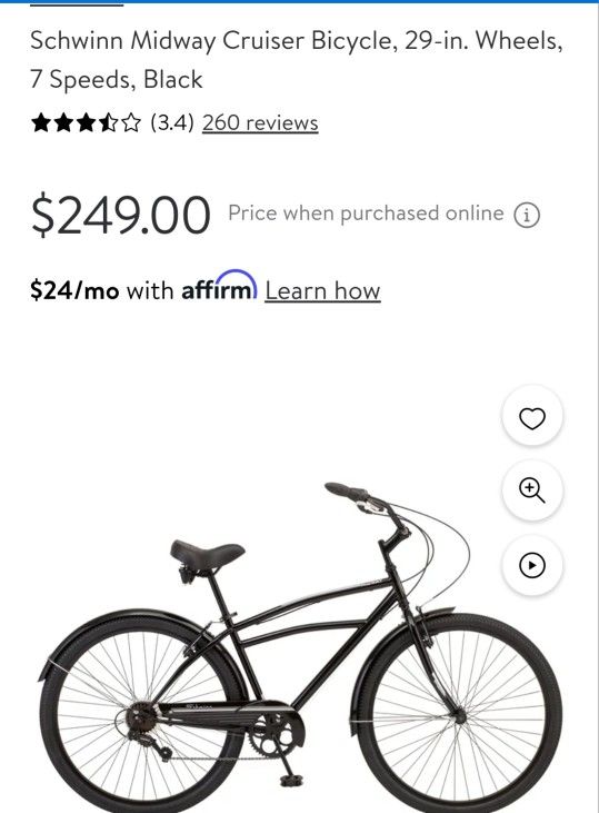 Selle Vélo Schwinn Midway Cruiser étroite - Noir - Pour Vélo Cruiser - Occasion