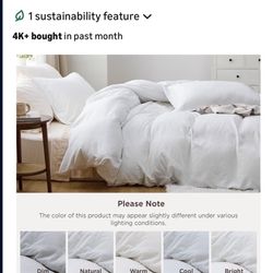 Queen white duvet cover & 2 shams *ONLY*