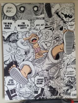 One Piece Monkey D Luffy Gear 5 Anime Manga Canvas Print Wall Art 18x24