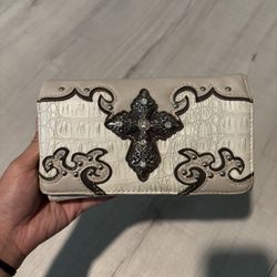 wallet with rhinestone cross