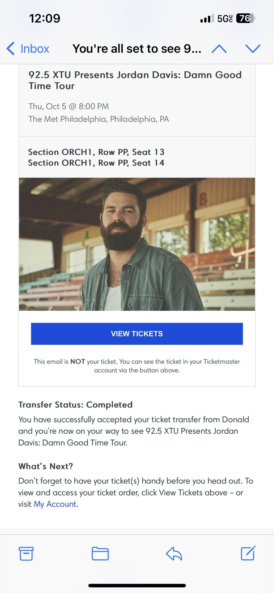 Jordan Davis Concert Tickets (2)