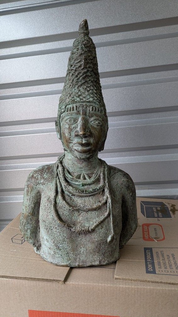 Benin Bronze Statue 