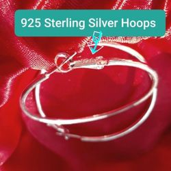 925 Sterling Silver Earings Hoops