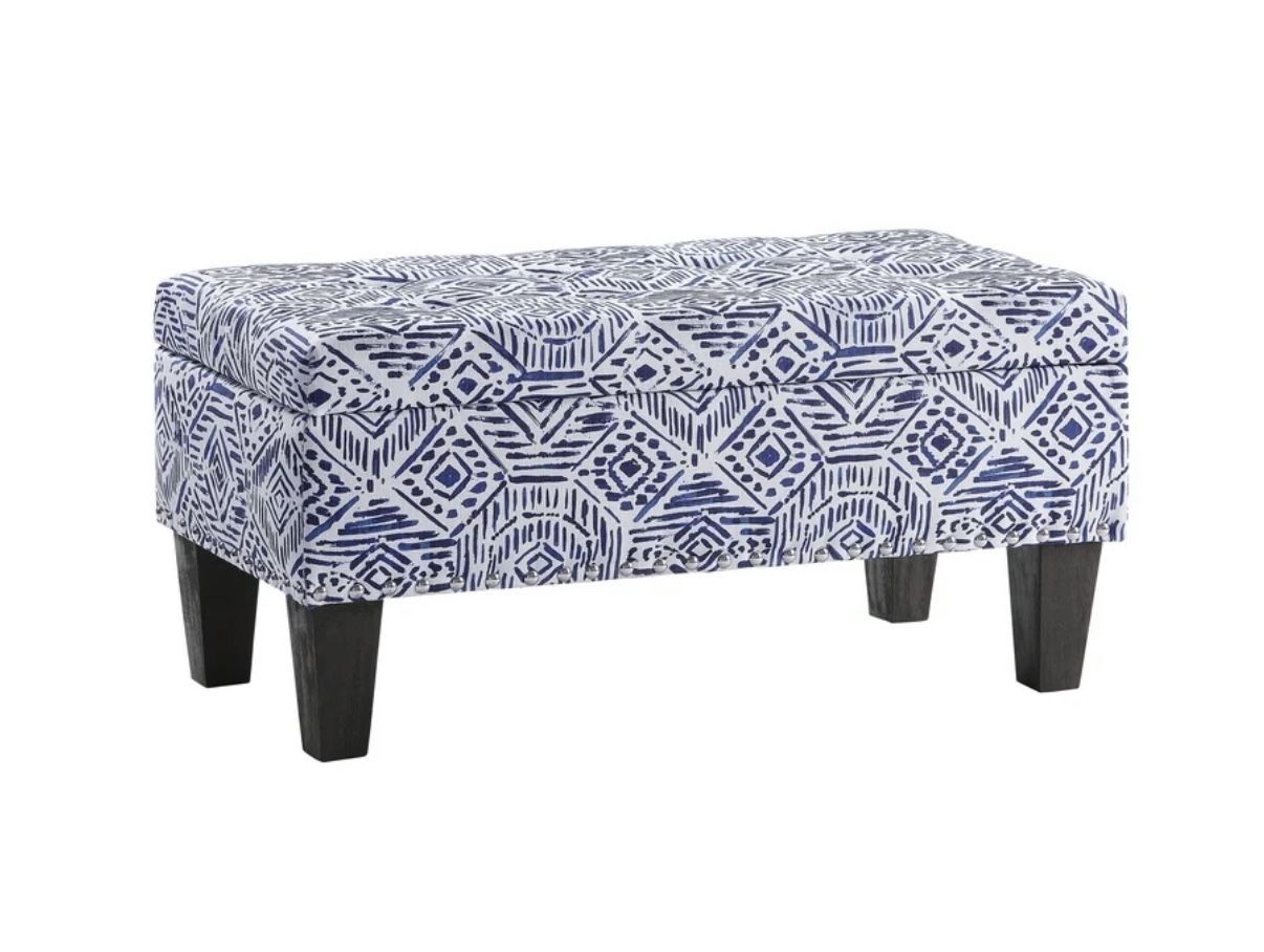 Clement Storage Bench Linen Cream Fabric