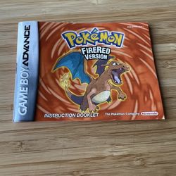🔥Pokemon Fire Red Version Game Boy Advance Instruction Booklet Manual ONLY🔥