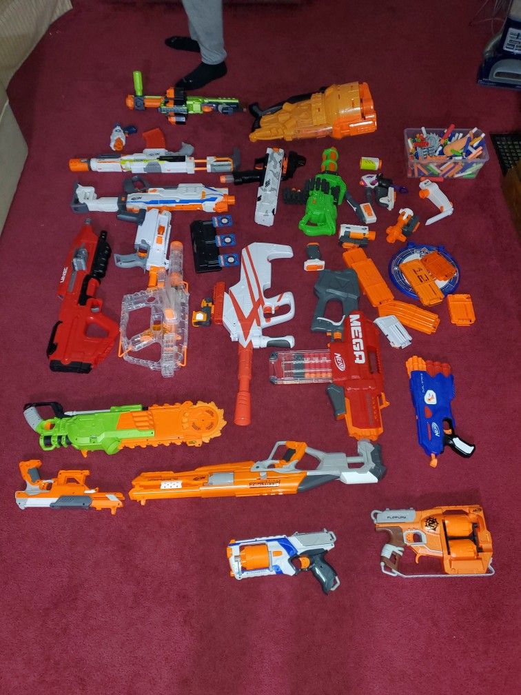 Huge Lot Of Nerf Guns