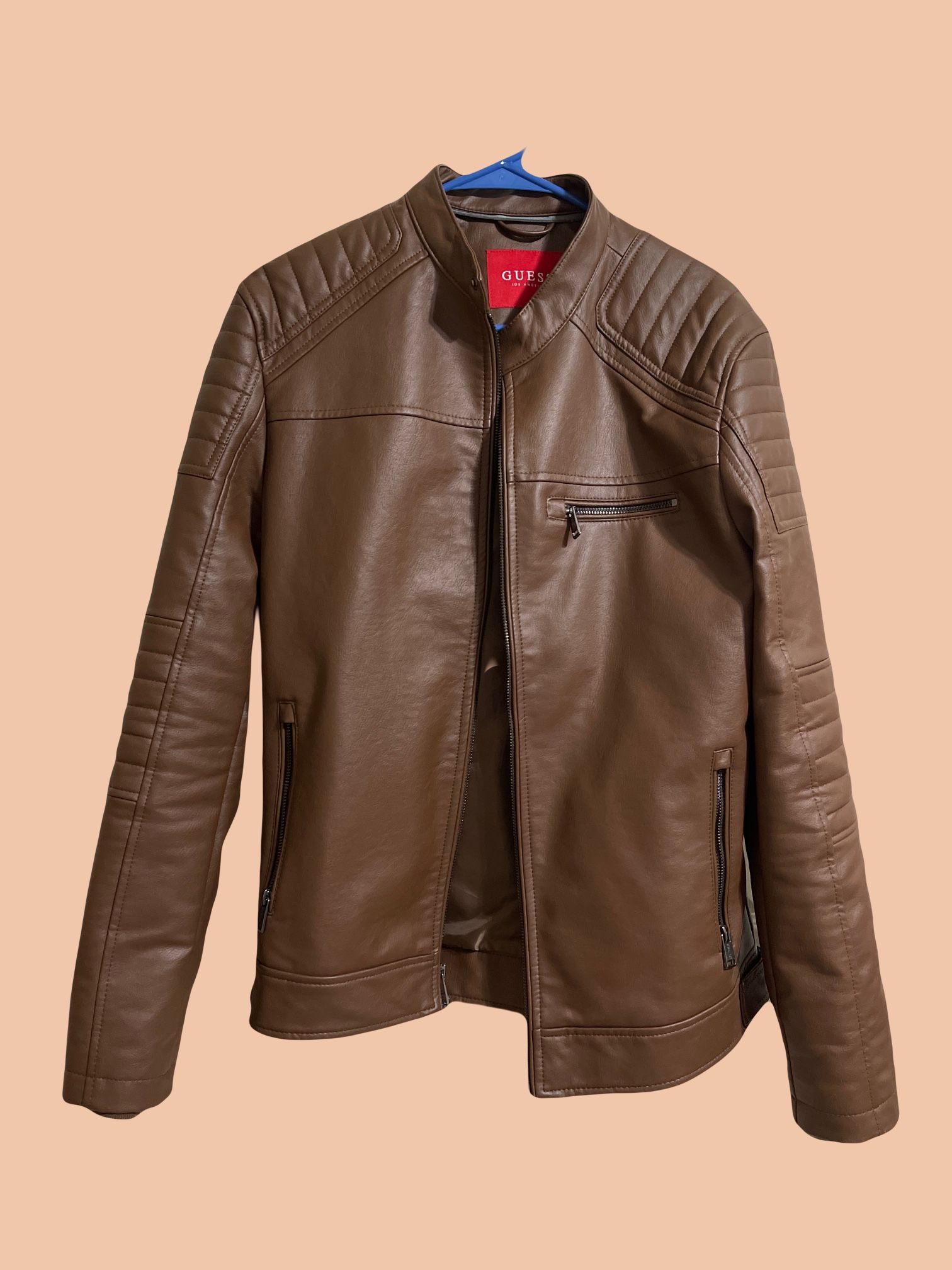 πβοΈ Menβs Guess Leather Jacket (LIKE NEW) βοΈπ