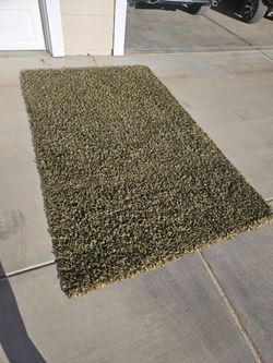 Olive green accent rug