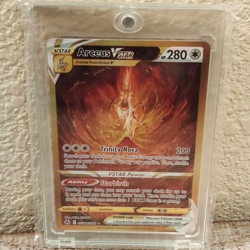 Golden Arceus Pokemon Card, Arceus Pokemon Card V Star