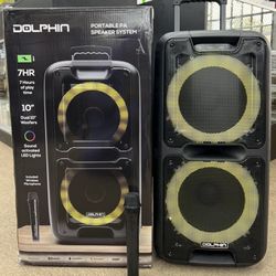 3400W Dual 10” Bluetooth Rechargeable Party speaker with FREE wireless mic.