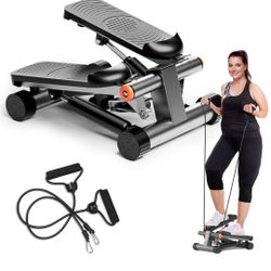 GORISE Steppers for Exercise at Home,Adjustable Height Stair Stepper with Resistance Bands, Portable Stair Steppers Workout Machine, Mini Stepper 
