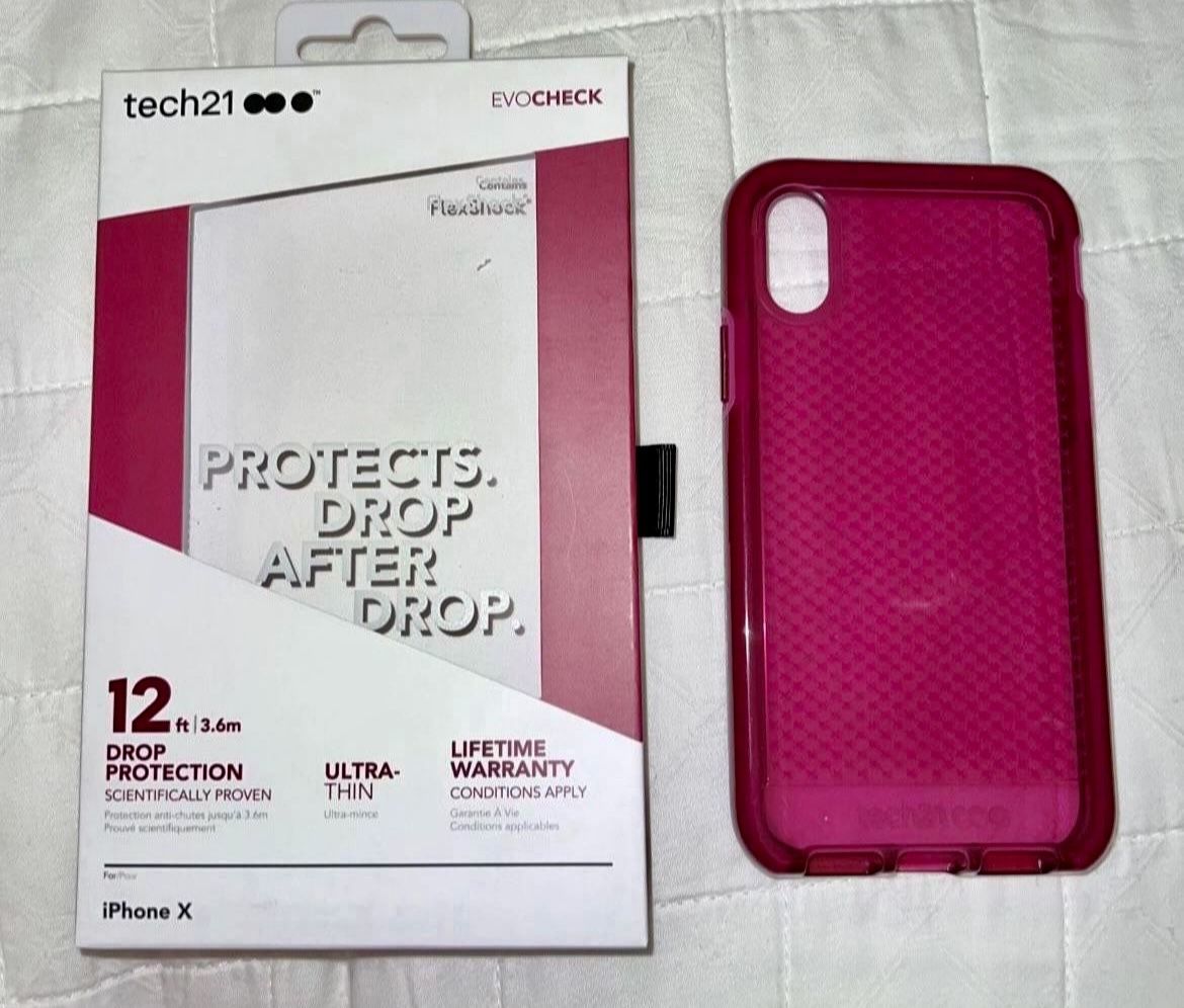 Tech21 EvoCheck Fuchsia Case for iPhone X or XS