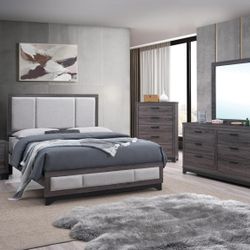 4 PC BEDROOM SET NEW IN BOX (MATTRESS AND CHEST SOLD SEPARATELY)