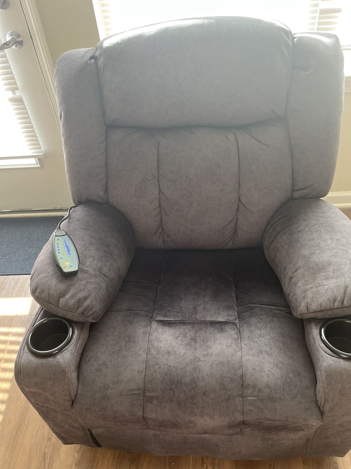 Blue Rocker Recliner With Heat & Massage -microfiber Soft