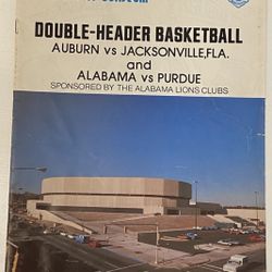 1976 DOUBLE-HEADER College BASKETBALL Auburn Jacksonville Alabama Purdue Program. 