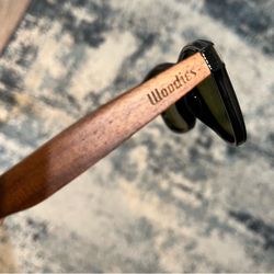 These Woodies walnut wood sunglasses feature distinctive flat blue mirrored polarized lenses and real wood temples.