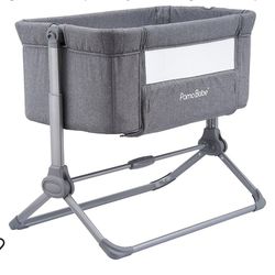 Pamo babe Bedside Bassinet for Baby Crib Quick One-Hand Folding Bedside Sleeper 4 Adjustable Heights Co-Sleeper