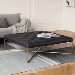 Article Tablet Charme Black Square Ottoman - New In Box !