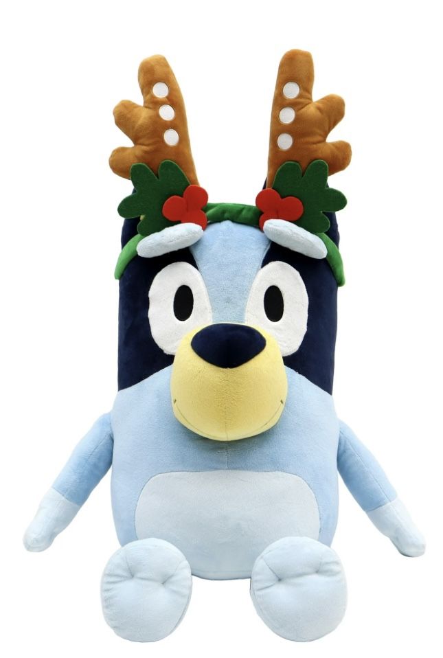 Jumbo 24” Bluey Christmas Plush with Antlers