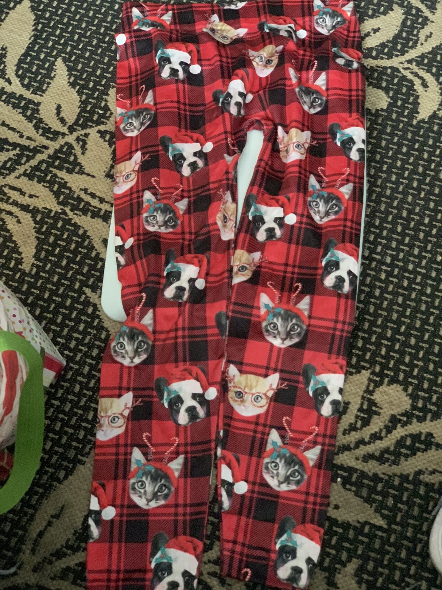 Christmas Dog/car Leggings Large/xlarge