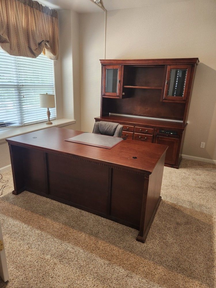 Gil Martin Office Desk, Credenza and Hutch 