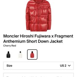 Moncler Hiroshi Fujiwara x Fragment Anthemium Short Down Jacket