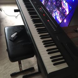 Williams Allegro 88 Weighted Key Full Size Digital Piano Keyboard with Proline Stand, Bench & Sustain Pedal 