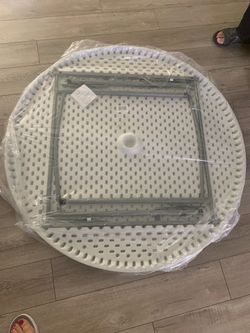 New Outdoor round plastic white folding table