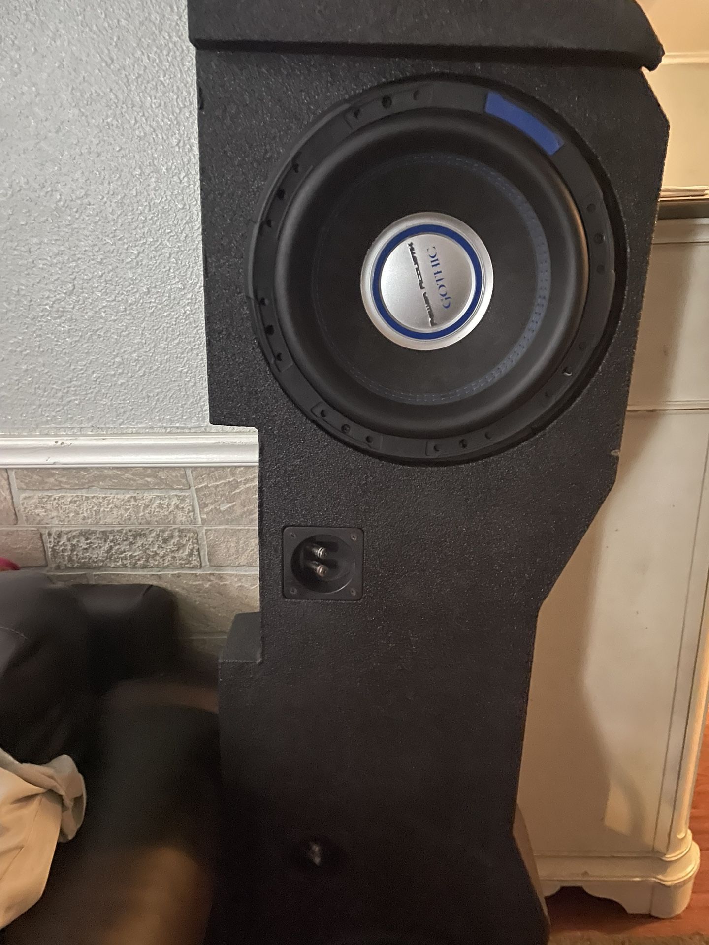 Power Acoustik Gothic Series GW-124 Premium 12" Subwoofer - 2,500 Watt Max, Composite Fiber Rigid Cone (New)(NEMESIS AUDIO AMP)
