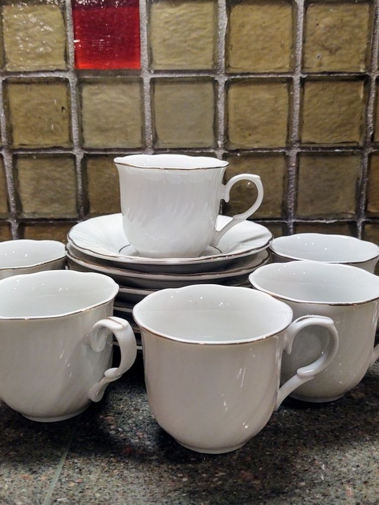 Vintage Ciera Fine China Espresso Cups And Saucers